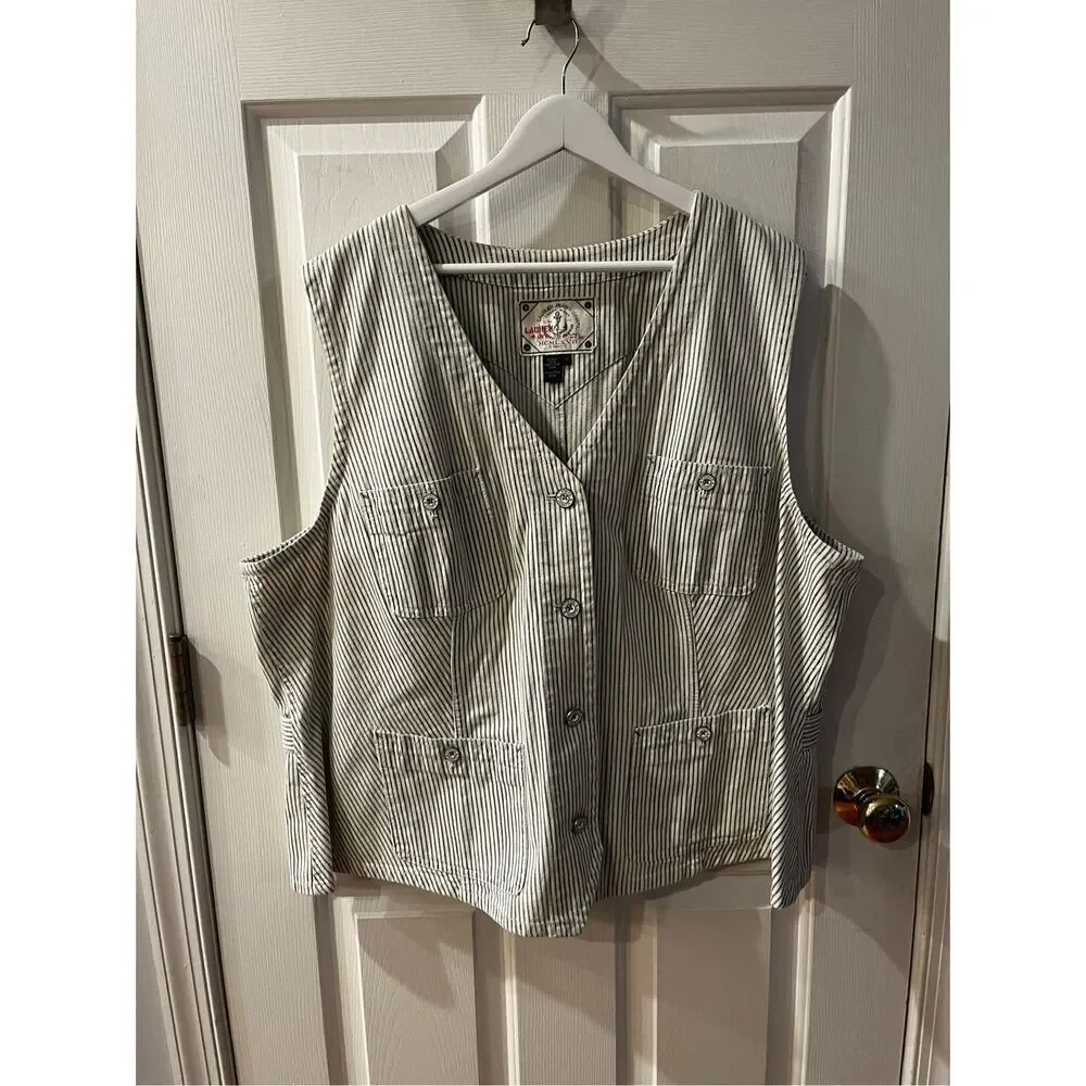 Ralph Lauren Denim & Supply MCMLX VII Hickory Striped Vest sz 3X EUC